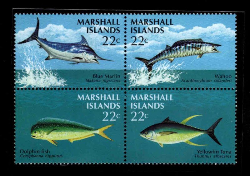 Marshall Islands Scott 124-127a MNH** Game Fish block