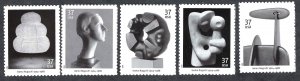 United States #3857-61 37¢ Isamu Noguchi (2004). Five singles. MNH