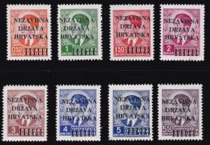 Croatia 1941 Nr.1-8 Set Complete (8) in XF+/NH Condition. First Set