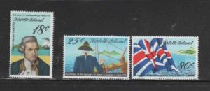 NORFOLK ISLAND #222-224 1978 BICENTENNIAL OF CAPT. COOK MINT VF NH O.G aa