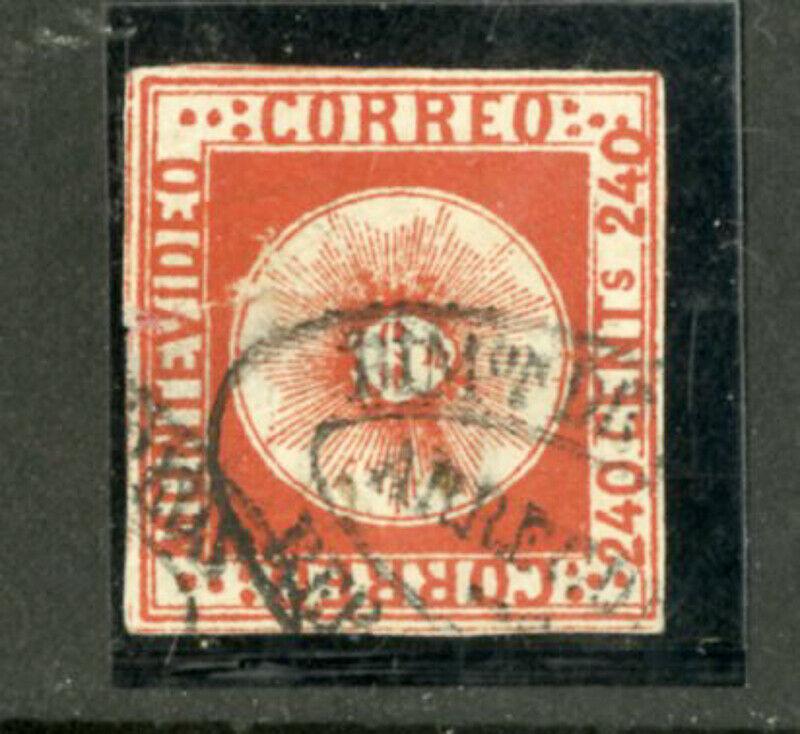 Uruguay Stamps # 6 VF USED Scott Value $1,200.00