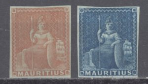 Mauritius Sc# 7-8 mint 1849-1858 Britannia