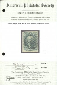 U.S. #14 USED WITH APS CERT