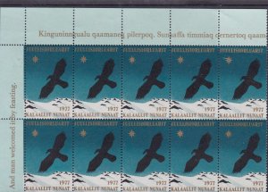 BIRD OF PREY , KALAALLIT NUNAAT POSTER STAMP PART SHEET  REF R746