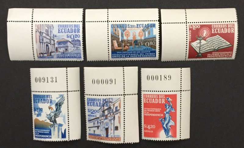 Ecuador 1959 #c344-9, Independence, MNH.