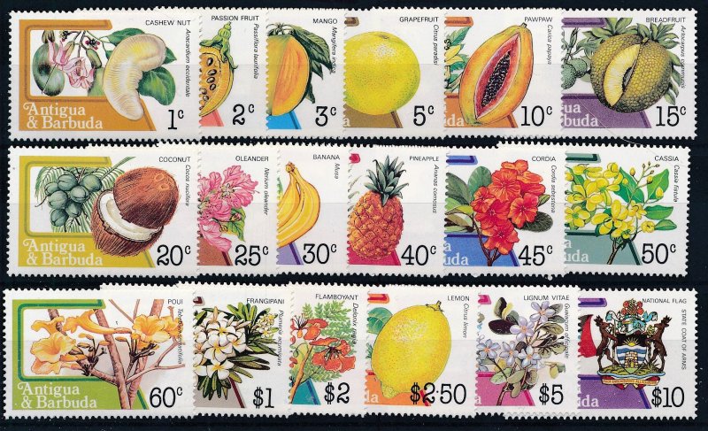 [BIN3304] Antigua 1983 Fruits good set of stamps very fine MNH