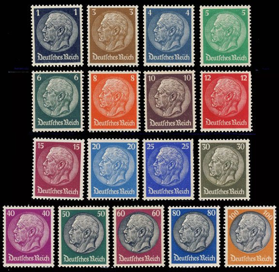Scott #415-31 von Hindenburg MNH
