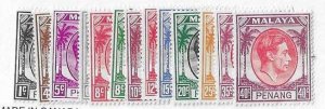 Malaya  Penang Sc #3, 6 to 14, 16 to 18  13 issues NH VF