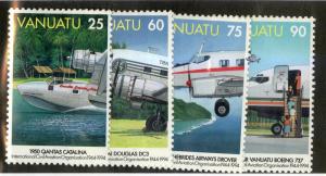 VANUATU 641-644 MH SCV $6.60 BIN $2.75 AIRPLANES