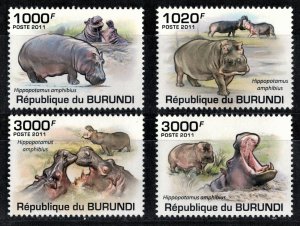 BURUNDI 2011 - Hippos / complete set MNH