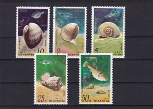 SA18k Korea 1977 Marine Snails and Fish used stamps