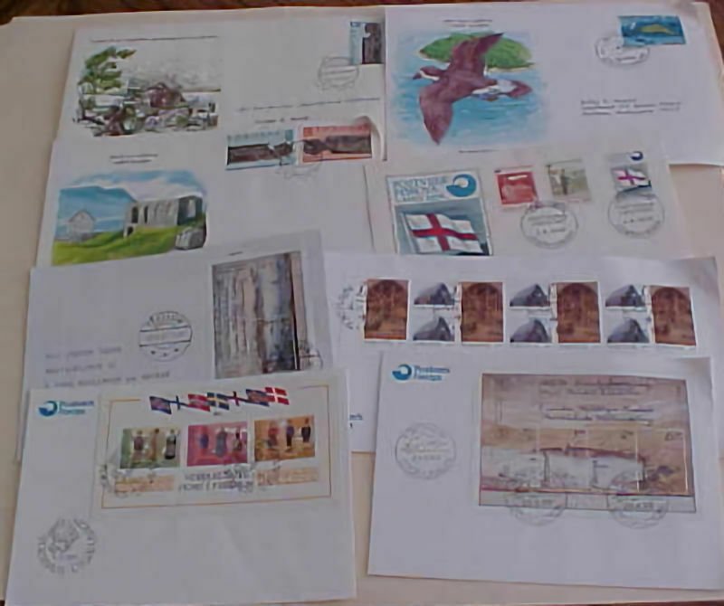 FAROE  4 DIFF. SHEETLET FDC & 4  FDC 1976-190 CACHET UNADDRESSED/ADDRESSED