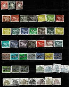 IRELAND  1971-2000 SELECTION OF EARLY IRISH DEFINITIVES   WITH STOCK SHEET USED