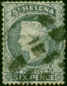 St Helena 1876 6d Milky Blue SG25 P.14 x 12.5 Fine Used (4)