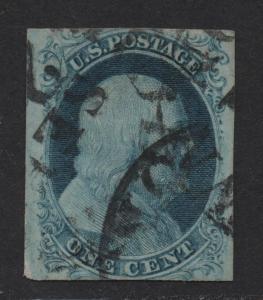 $US Sc#9 used/fine Pos 4R1L, Cv. $80