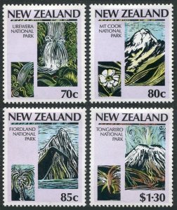 New Zealand 876-879,879a, MNH. Mi 996-999,Bl.13. National Parks System,100, 1987