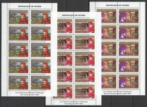 A1033 2007 Guinea Art French Impressionnists Gauguin Cezanne ! 10Set Mnh