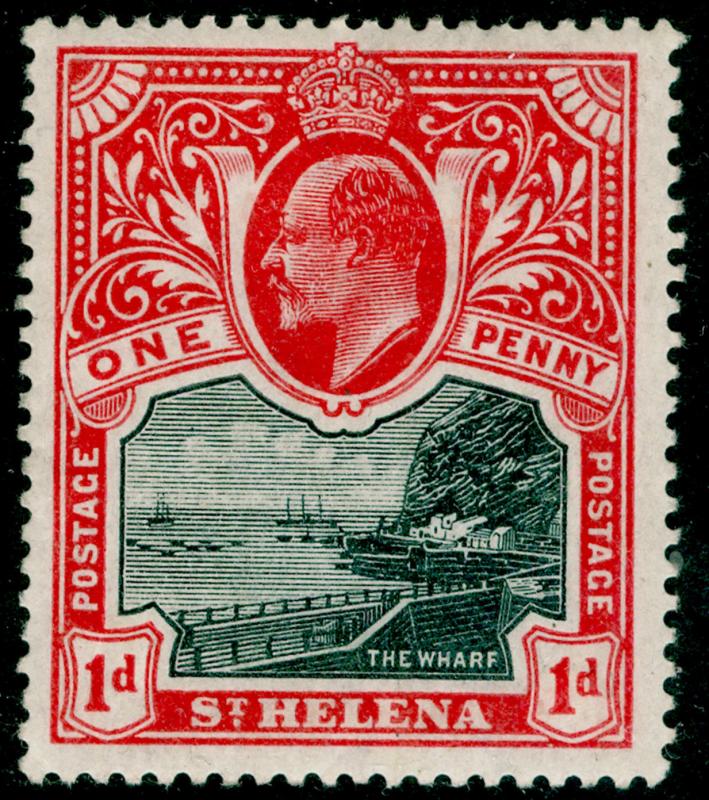 ST. HELENA SG56, 1d black & carmine, M MINT.