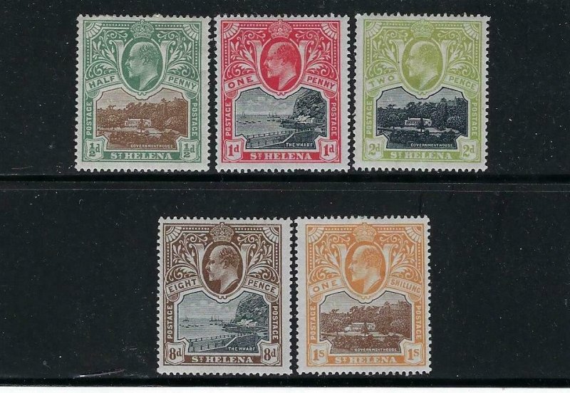 ST. HELENA SCOTT #50-54 1903 EDWARD VII SHORT SET- MINT HINGED