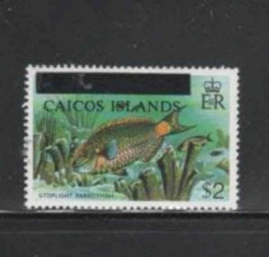 TURKS & CAICOS ISLANDS-CAICOS #7 1981 $2 STOPLIGHT PARROT FISH MINT VF NH O.G