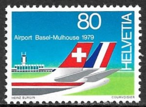 SWITZERLAND 1979 SWISS AIR and Air FRANCE Issue Sc 674 MNH