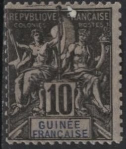French Guinea 5 (mhr, adhesion) 10c navigation & commerce, black on lav paper