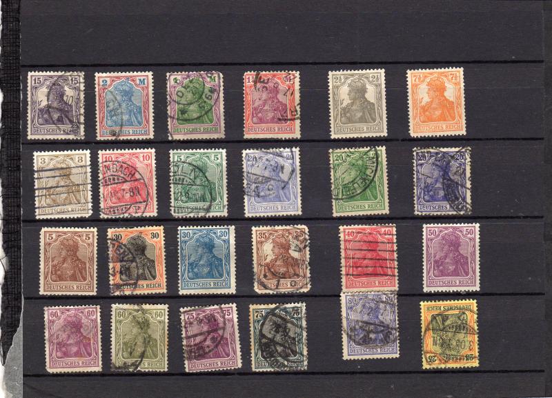 Deutsche Reich Early 1904 Germania stamps Used