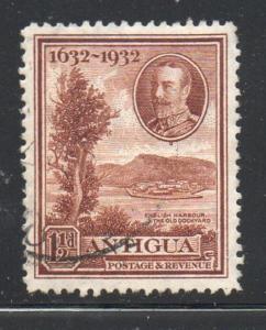 Antigua Sc 69 1932 1 1/2d brown Old Dockyard at English Harbour  stamp used