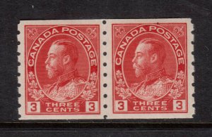Canada #130b Very Fine Never Hinged Coil Pair  **With Certificate**