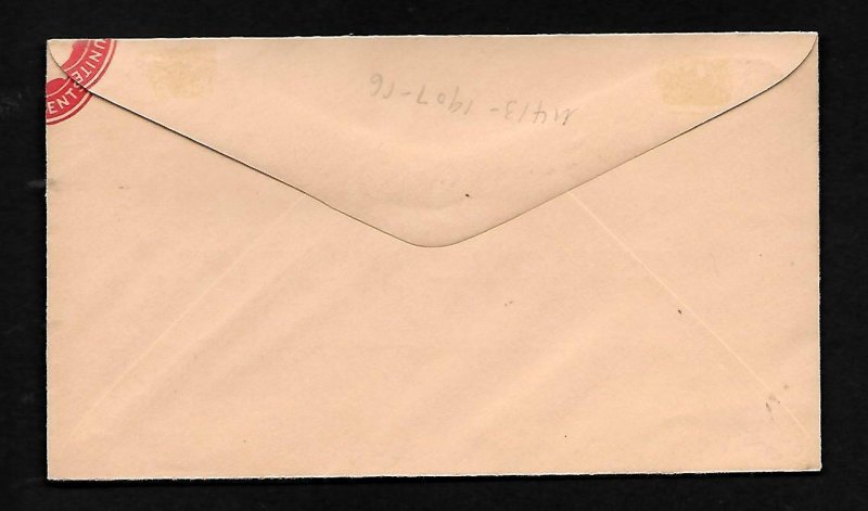 PH89 RARE U413? Entire Stamped Envelope 3/4 vignette Top right 1/4 missing + Adv