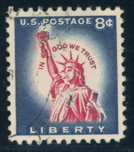 US Stamp #1042 Statue of Liberty 8c - PSE CERT - Used - SMQ $15.00