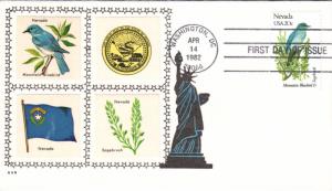 #1980 Nevada Birds - Flowers Ries FDC