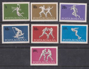 ROMANIA - 1969 SPORTS - 7V MINT NH