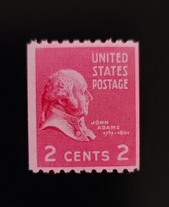 1939 2c John Adams, 2nd U.S. President, Coil Scott 850 Mint F/VF NH