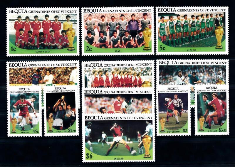 [59669] Bequia Gren. Of St. Vincent 1986 World Cup Soccer Football Mexico MNH