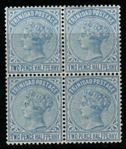 TRINIDAD SG108 1883 2½d BRIGHT BLUE BLOCK OF 4 MTD MINT2xMNH