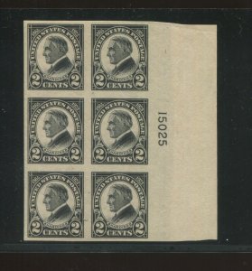 United States Postage Stamp #611 Mint MNH Plate Block No. 15025