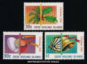 Cocos Islands Scott 155-157 Mint never hinged.