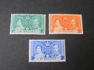 St Helena 1937 Sc 115-7 set MH