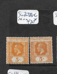 MALAYA STRAITS SETTLEMENTS  (P0101B) KGV  5C  SG 2012B-C   MOG