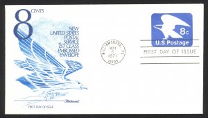 USA Sc# U557 (Fleetwood) FDC (b) (Williamsburg, PA) 1971 5.6 Eagle