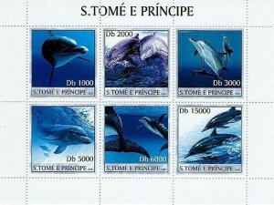 S. TOME & PRINCIPE 2003 - Dolphins 6v. Scott Code: 1526