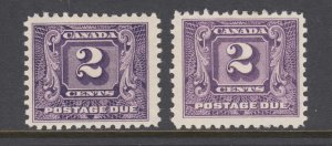 Canada Sc J7 + shade, MLH. 1930-32 2c dark violet + shade Postage Dues, fresh
