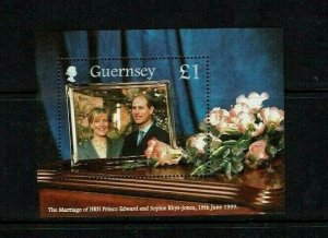 Guernsey: 1999, Royal Wedding, Prince Edward, Miniature sheet, MNH