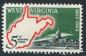 1232    5c West Virginia State, Mint NH OG VF