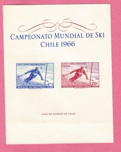 Chile Sc C267 NH issue of 1966 - Skiing Souvenir sheet