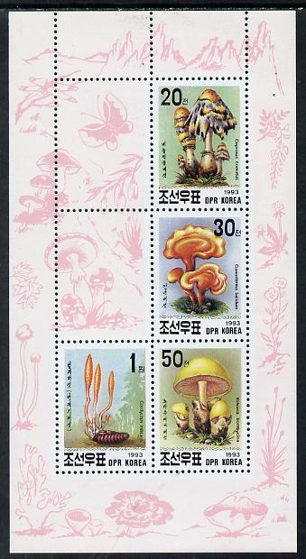 North Korea 1993 Fungi sheetlet #2 containing 20ch, 30ch,...