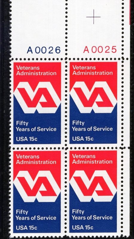 1825 Veterans Adm., MNH UR-PB/4 (#A0026-A0025)