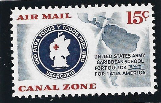 Canal Zone Scott #C32 Mint NH 15c US Army Caribbean School 2019 CV $1.60