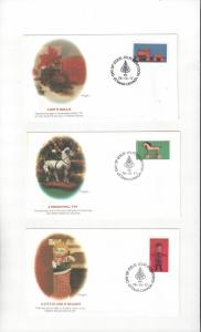 Canada 839-41 FDC Christmas Fleetwood Cachet on 3 Covers